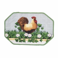 1pc rooster pastoral style thicken quilted cotton absorbent cloth mat table placemat baking pan