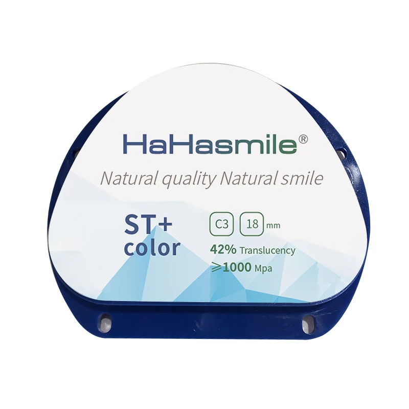 HaHasmile CAD CAM Dental Pre Shaded Zirconia ST+ Color Zirconia AG C3 Block Blank High 42% Translucency Vita 16 Shaded zirconia