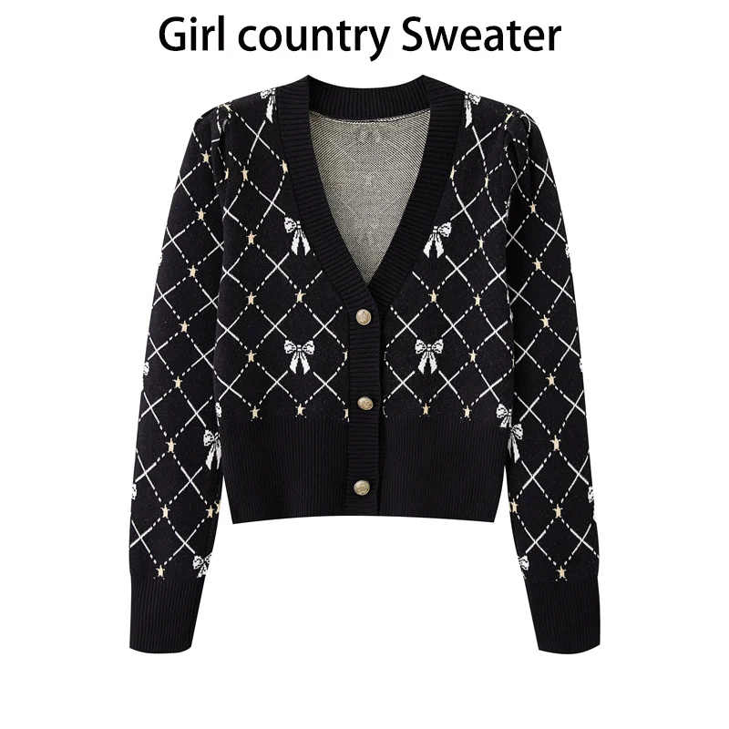 

Женский вязаный кардиган с бантом, на весну и осень