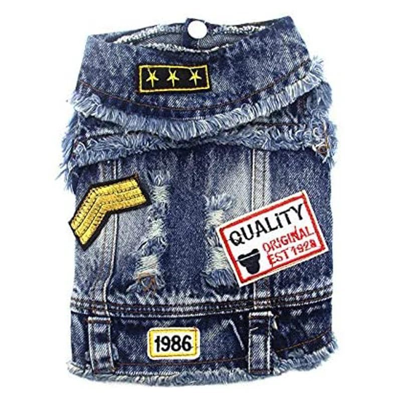 Классическая джинсовая куртка для собак 1986 весенняя одежда домашних питомцев