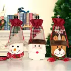 QIFU рождественские крышки бутылки вина снеговик чулок Рождественский подарок сумки Рождественский упаковочный мешочек Navidad подарки Рождество Новый год 2022