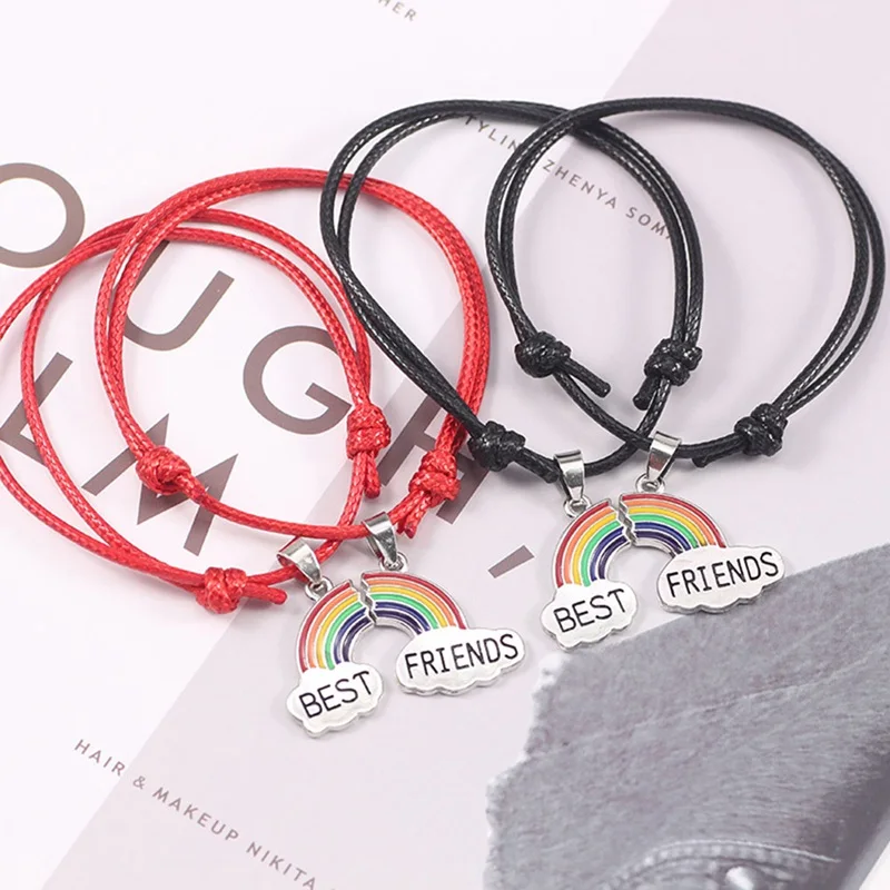 

Creative Rainbow Splicing Couple Bracelet Simple Jewelry Accessories Women Men Bracelet