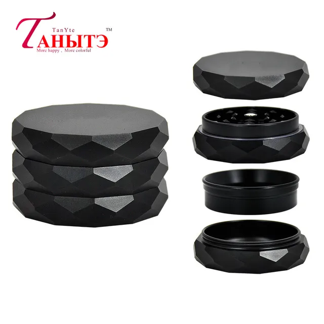 1Pc Creative Shape Diamond Aircraft Aluminum Herb Grinder with CNC Teeth 63MM 4 Layers Metal Tobacco Herbal Grinders Accessories