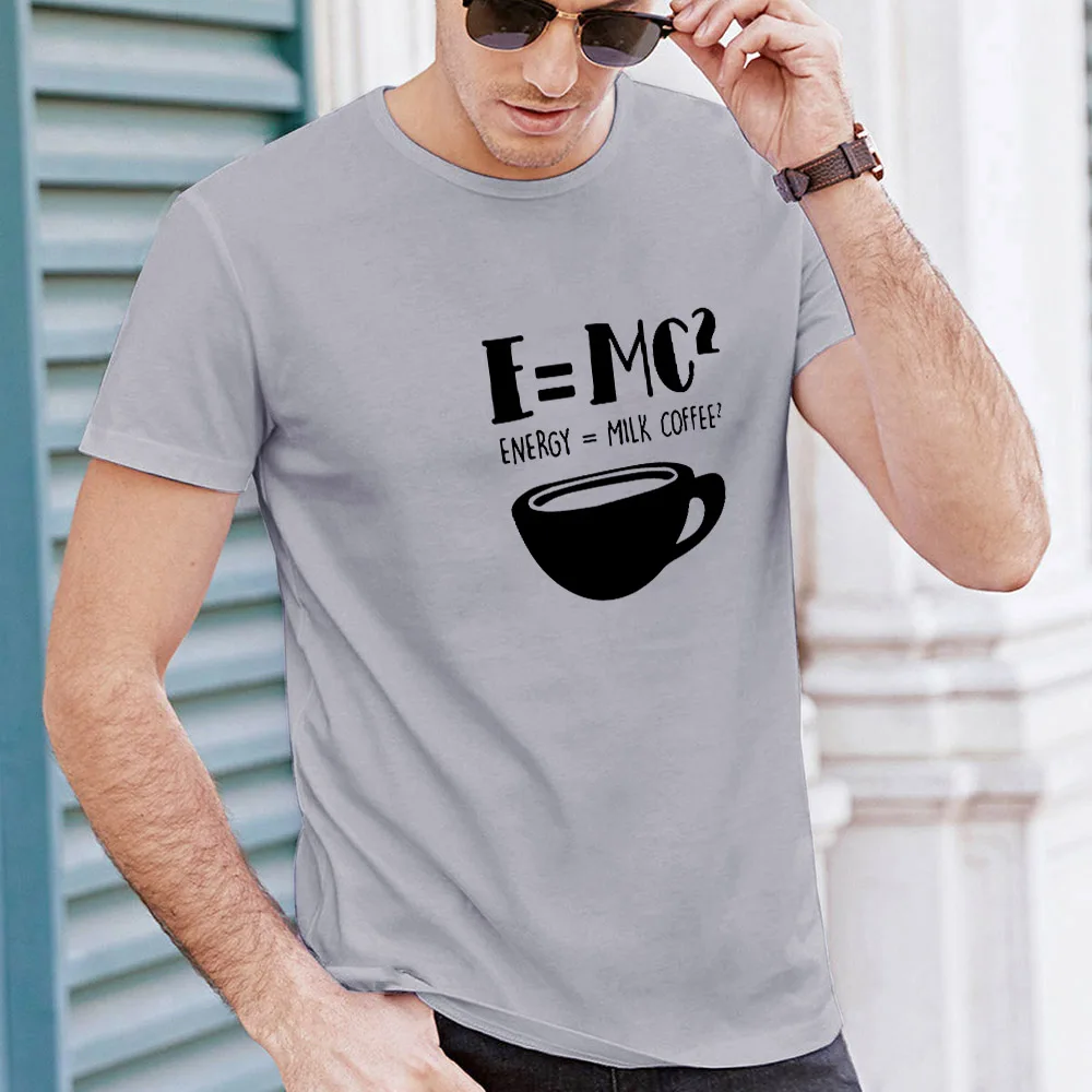 

2020 Summer Tshirts Men Fashion Short Sleeve O-neck Top Men Clothing E=mc2 Creative Funny Print T Shirt Streetwear Harajuku