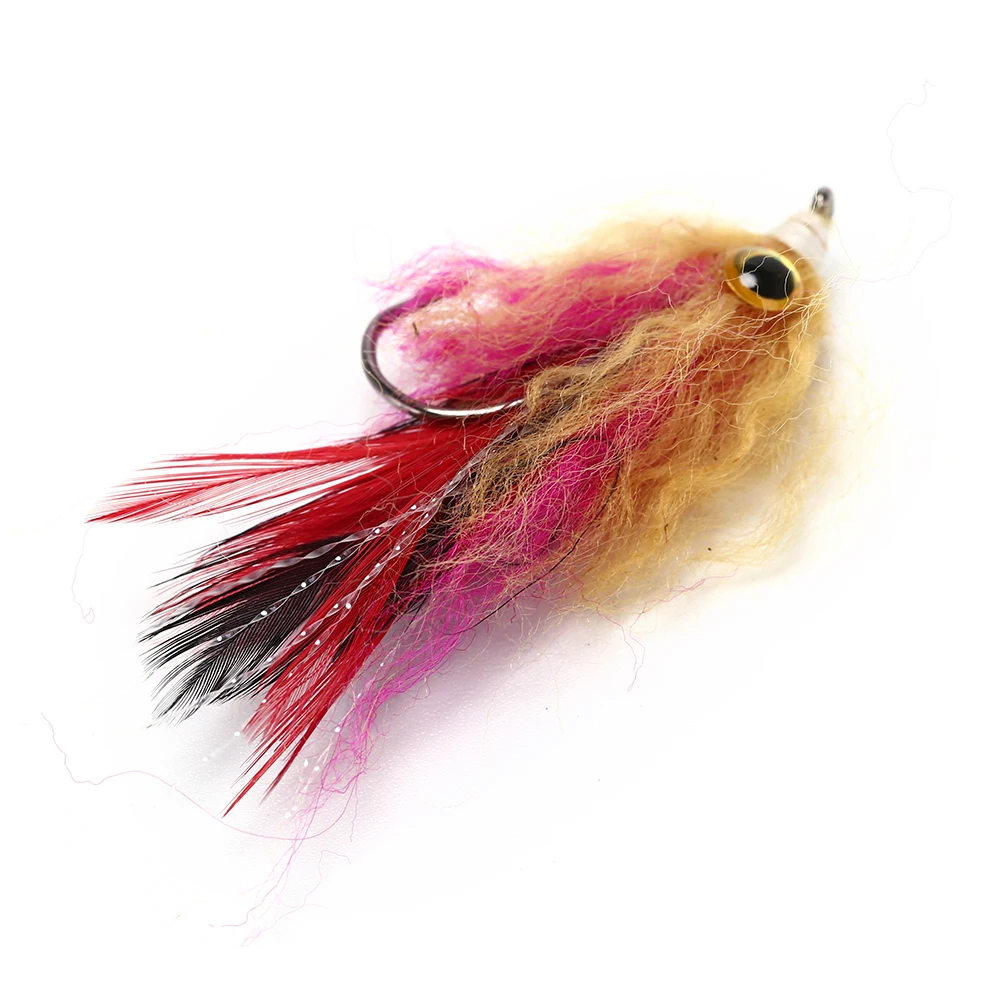 1 шт. форель стальной лосось Щука стример Fly рыболовные снасти куриное перо +