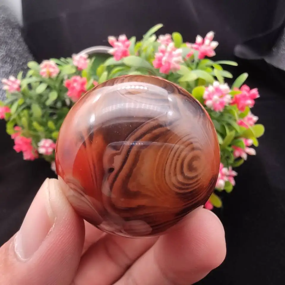 

40mm natural agate Silk agate ball stone natural crystal agate specimen from madagascar healing crystals stones and crystals