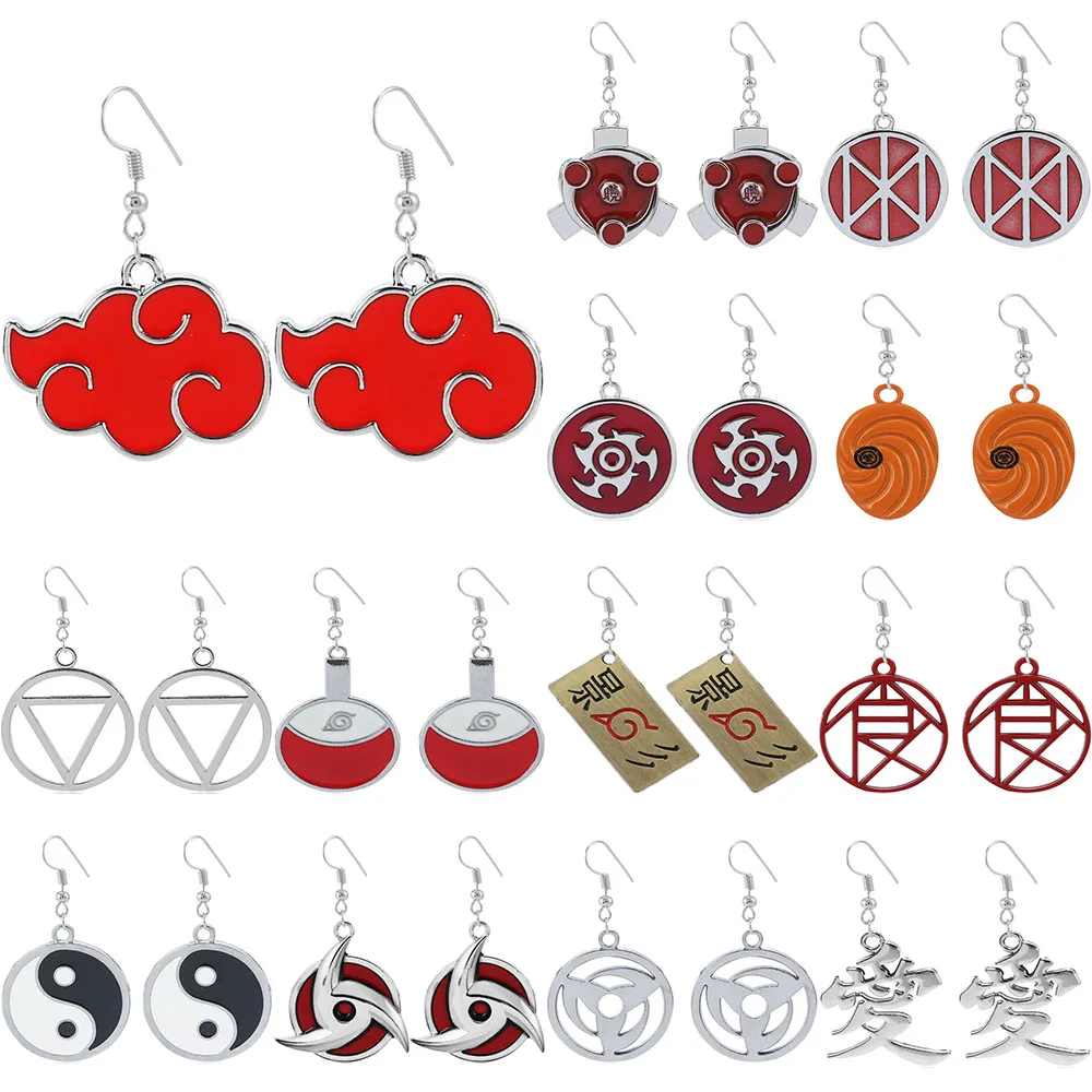 

Japan Anime Red Cloud Zoro Cosplay Jewelry Akatsuki Organization Fashion Earring for Women Men Gift Accessories Dangle Earrings