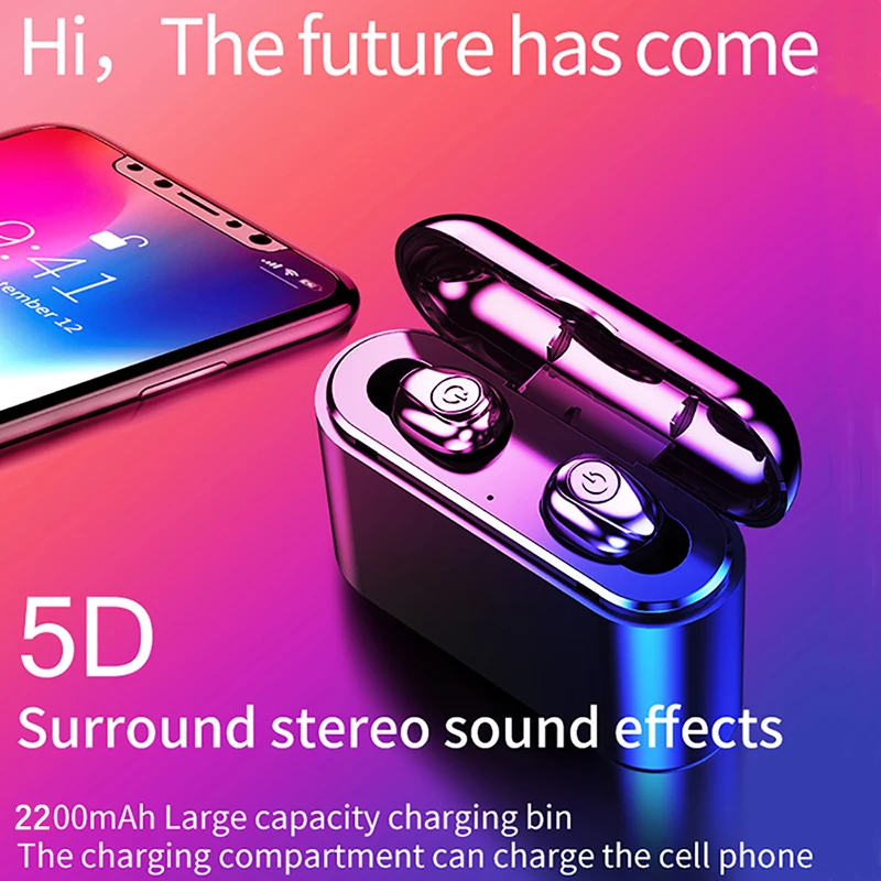TWS X8 настоящие беспроводные наушники 5D стерео 5 0 Bluetooth мини IPX5 водонепроницаемые с