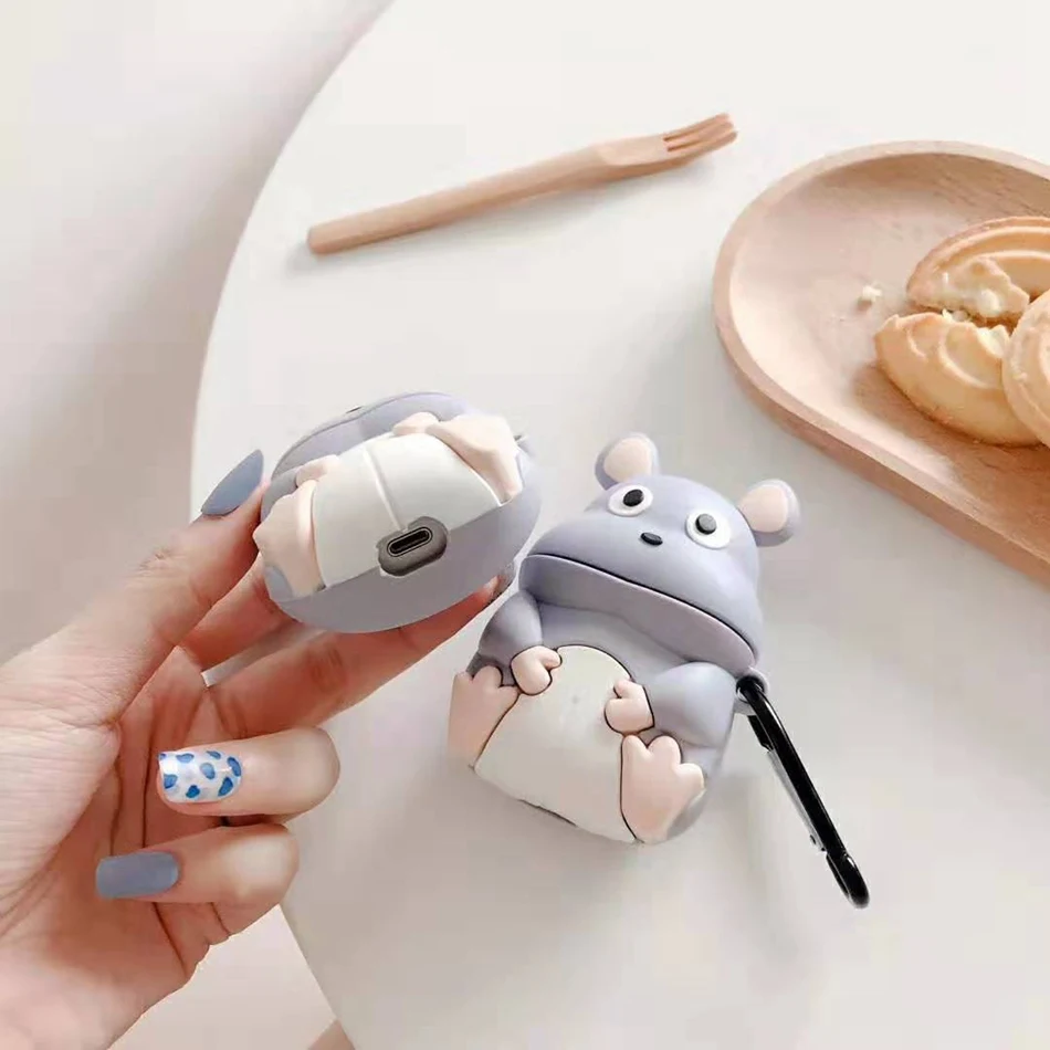 Для AirPods чехол 3D японского аниме милый мультфильм мышь чехол для Airpods 2/i10/i11TWS Защитная крышка с крючок карабина