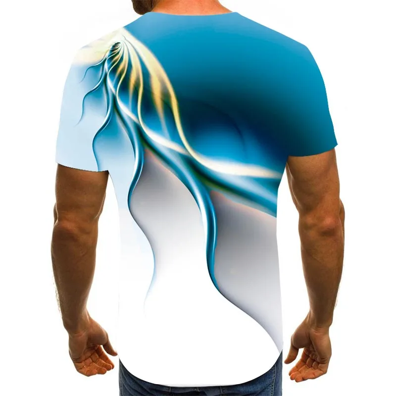 

Camiseta Popular para hombre, 3D Camiseta de manga corta con estampado, camiseta con rayos nicos, camiseta suelta con cuello re