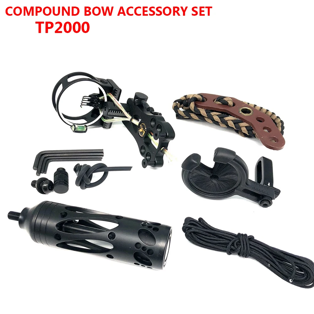 

TP2000 Archery Recurve/Compound Bow Archery Hunting Accessories with Brush Arrow Rest Bow Stabilizer Sight for Outdoor Hunting