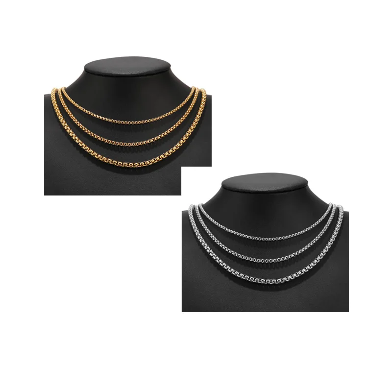 Золотая квадратная цепочка из нержавеющей стали для самостоятельного