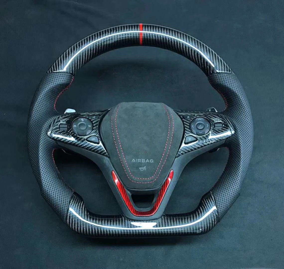 

Cuatomized Real Carbon Fiber Sports Steering Wheel Alcantara Leather Replacement For Buick Regal GS 2017-2020
