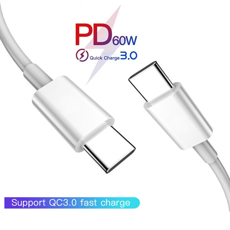 

PD Cable USB Type C Cable Fast Charging Wire for Samsung S9 S8 USB Type C Cable for Xiaomi mi9 Redmi note7 PD 60W 3A for macbook