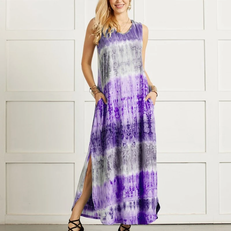 

Женское тонкое платье на бретельках, свободное тонкое асимметричное платье с разрезом, V-образным вырезом и принтом, модель 2021 года