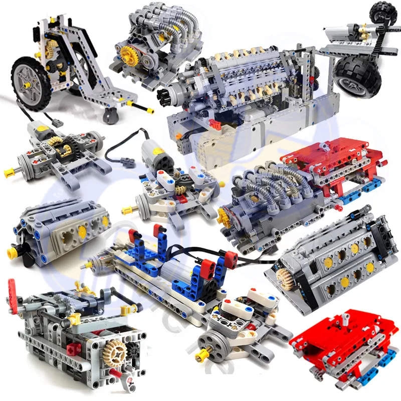 MOC 4911 V42 двигатель Technic 8 скоростей последовательный редуктор привод передняя подвеска рулевого управления автомобиля шасси системы строительные блоки игрушки