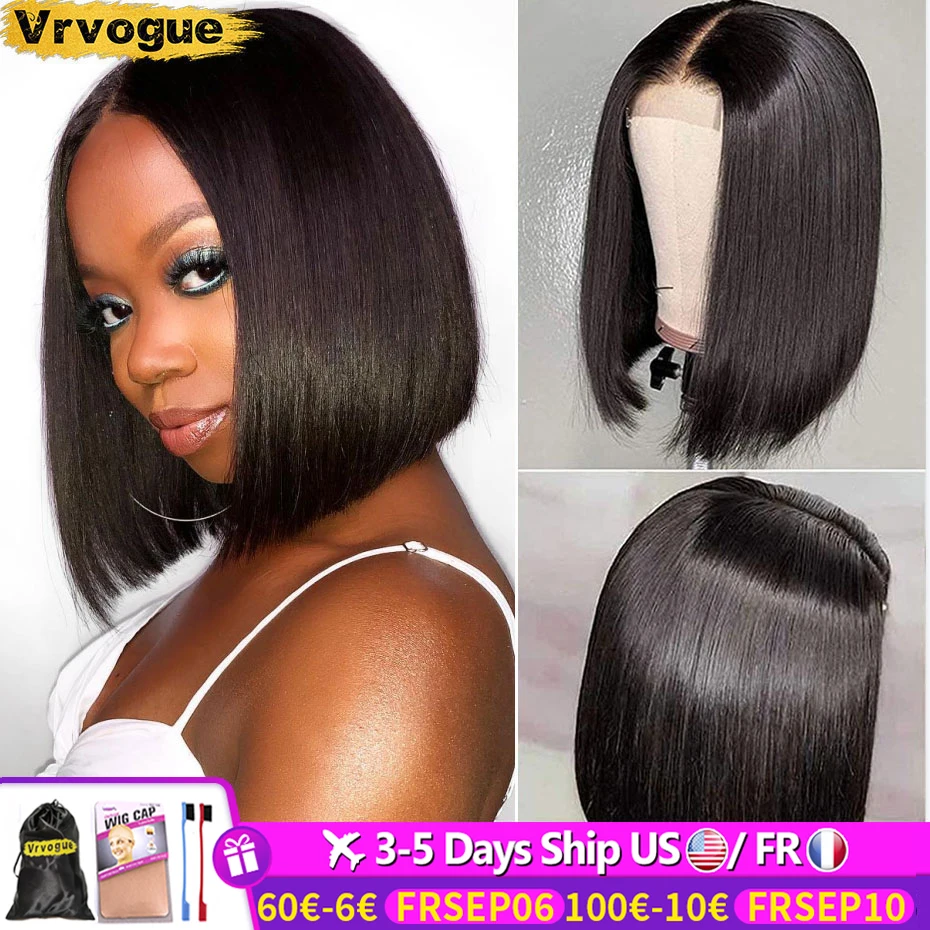 

Straight Bob Wig Lace Front Human Hair Wigs Pre Plucked Bob Wig For Women 4X4 /13X4 Lace Wig Brazilian Remy Hair Vrvogue