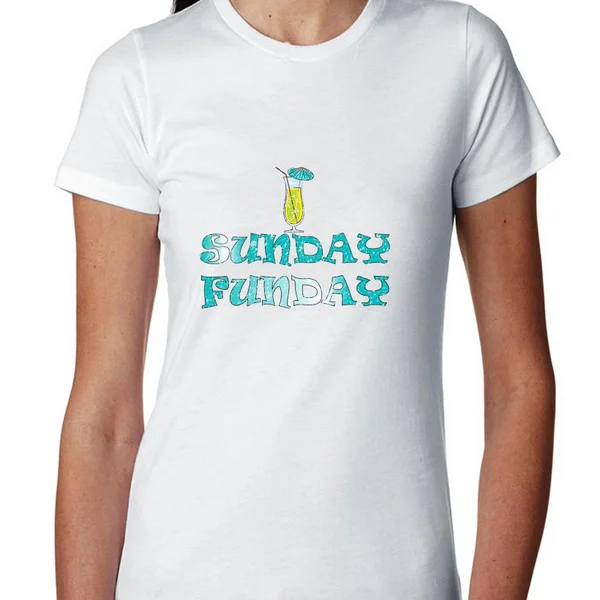 

Sunday Sunday With Cocktail Glass Graphic Women's T-Shirt