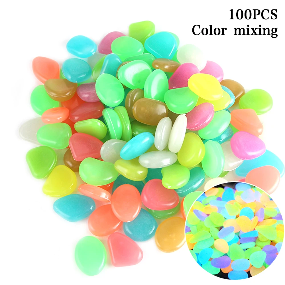 100/за штуку Бесплатная доставка светится в темноте камни галька рок аквариума сад