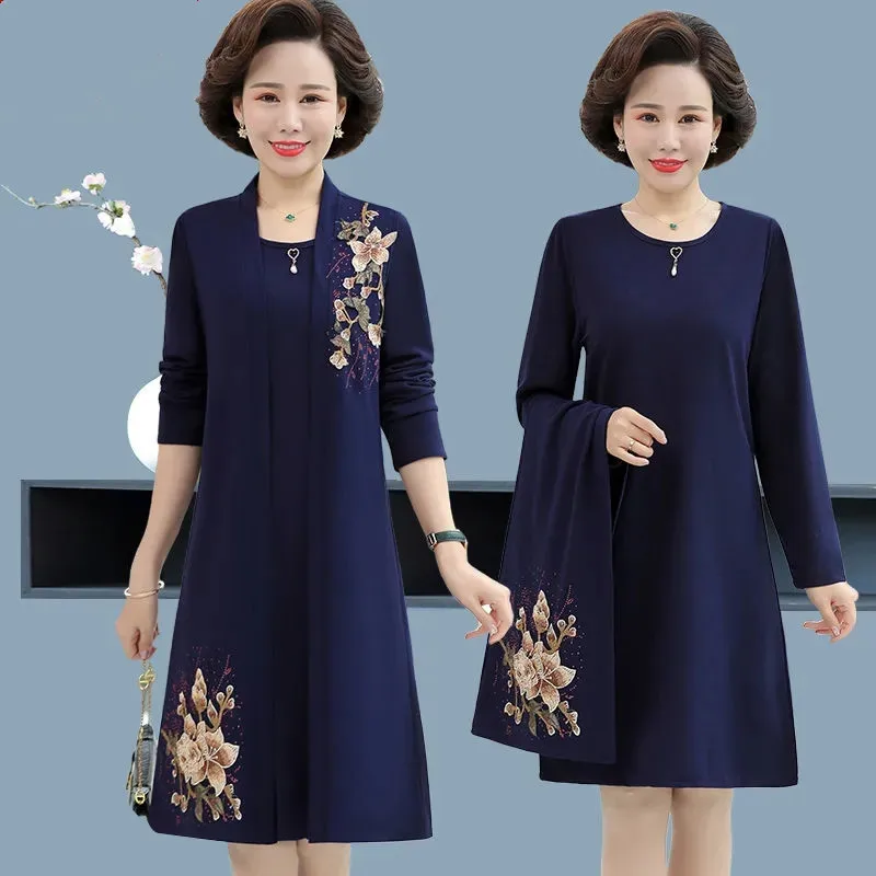 Женское платье костюм из двух предметов Весна-осень благородное элегантное