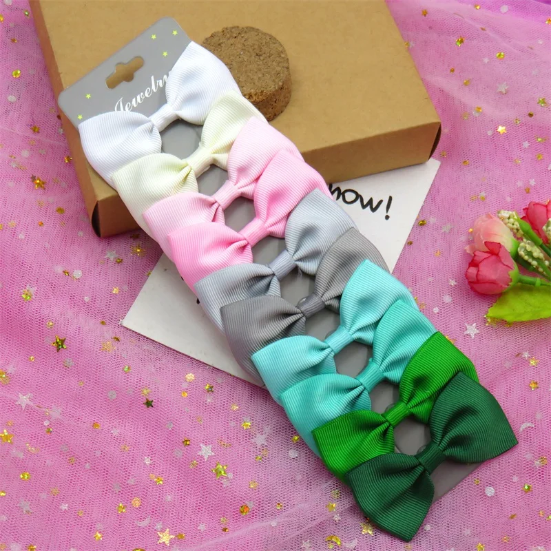 

10 шт./компл. с карточкой, зеленая однотонная бутиковая корсажная лента, зажим для волос с бантом для девочек, аксессуары для волос с бантом, к...