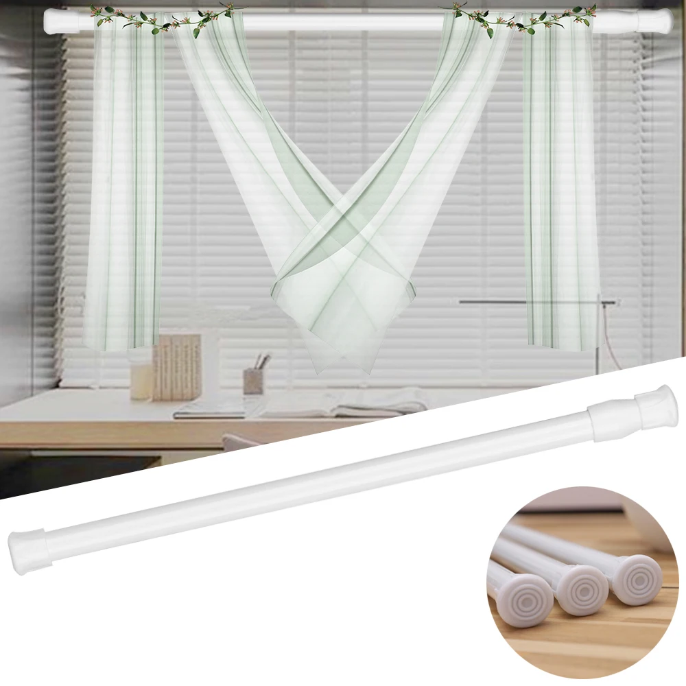 Multi Purpose Extendable Rod Spring Loaded Curtain Wardrobe Telescopic Sticks Net Voile Tension Rail Pole Hanging Adjustable | Дом и сад