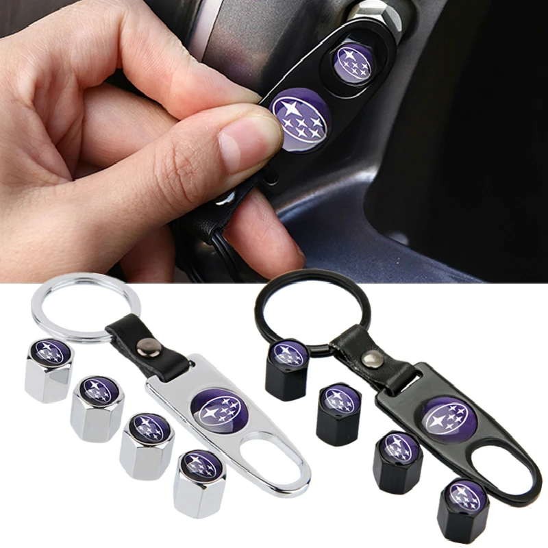 4 шт./компл. колпачки на стержни клапана обода колеса с брелоком для Subaru Forester XV Outback