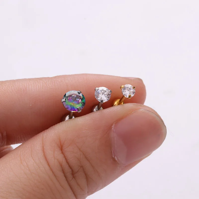 Серьги-гвоздики женские из нержавеющей стали с цирконом Ювелирные Украшения для