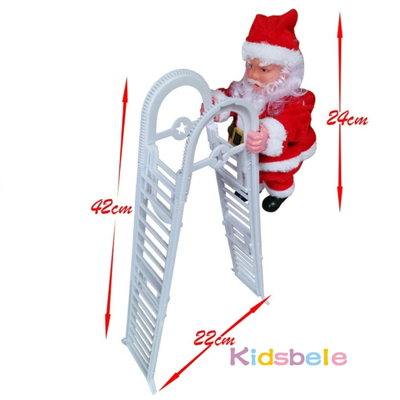 

Electric Musical Santa Claus Climbing A Ladder For Kids Xmas Toy Gift Indoor Outdoor Christmas Tree Hanging Ornament