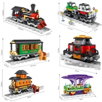 train railway building blocks kids boys toys model rail cars construction city railroad trains creator toy for children
