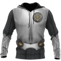 fashion autumn hoodie viking warrior chain armor 3d printing mens zip hoodie unisex harajuku casual street sweatshirt nw003