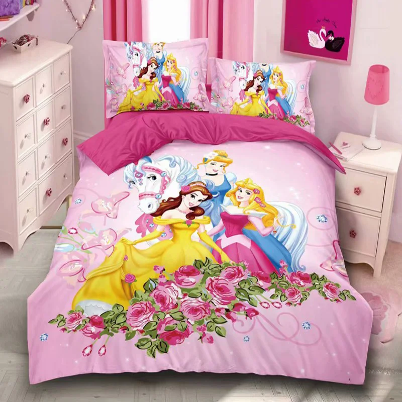 

Disney Frozen Princess Practice Girls McQueen Car Moana Bedding Set Children's Boy's Girls Duvet Cover Set Bedroom Decor Twin