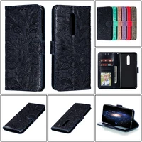 fashion cute embossed leather case for oneplus 7 pro embossing flip shell with stand with lanyard case cover concha