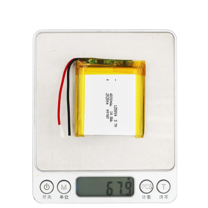 

3.7v Lithium Rechargeable Battery 4000mah 125054 Large Capacity With Protective
