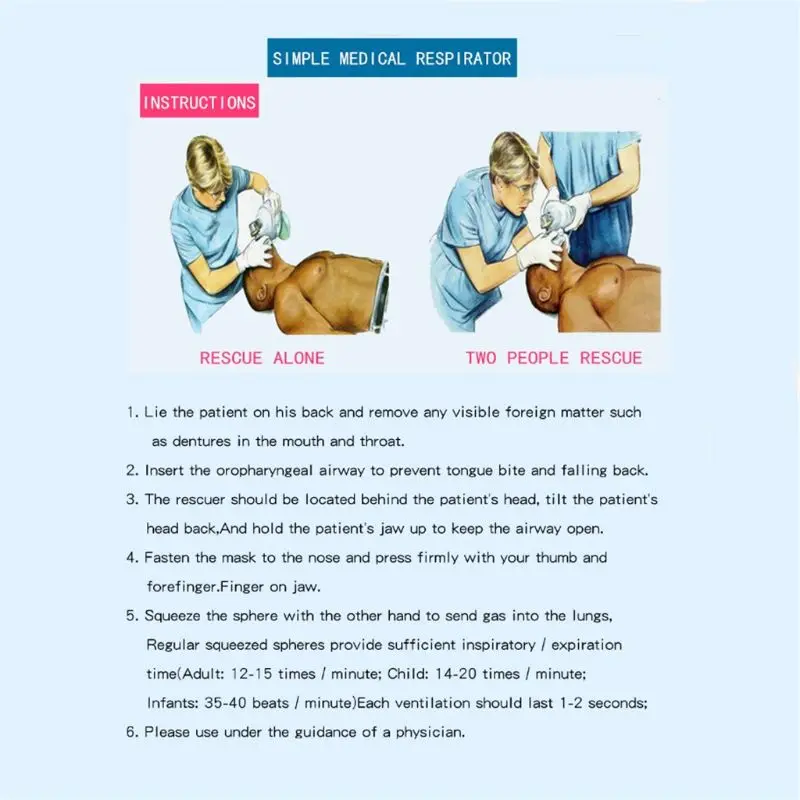 

Adult/Child/Baby Manual Resuscitator PVC Ambu Bag Oxygen Tube First Aid Kit Tool