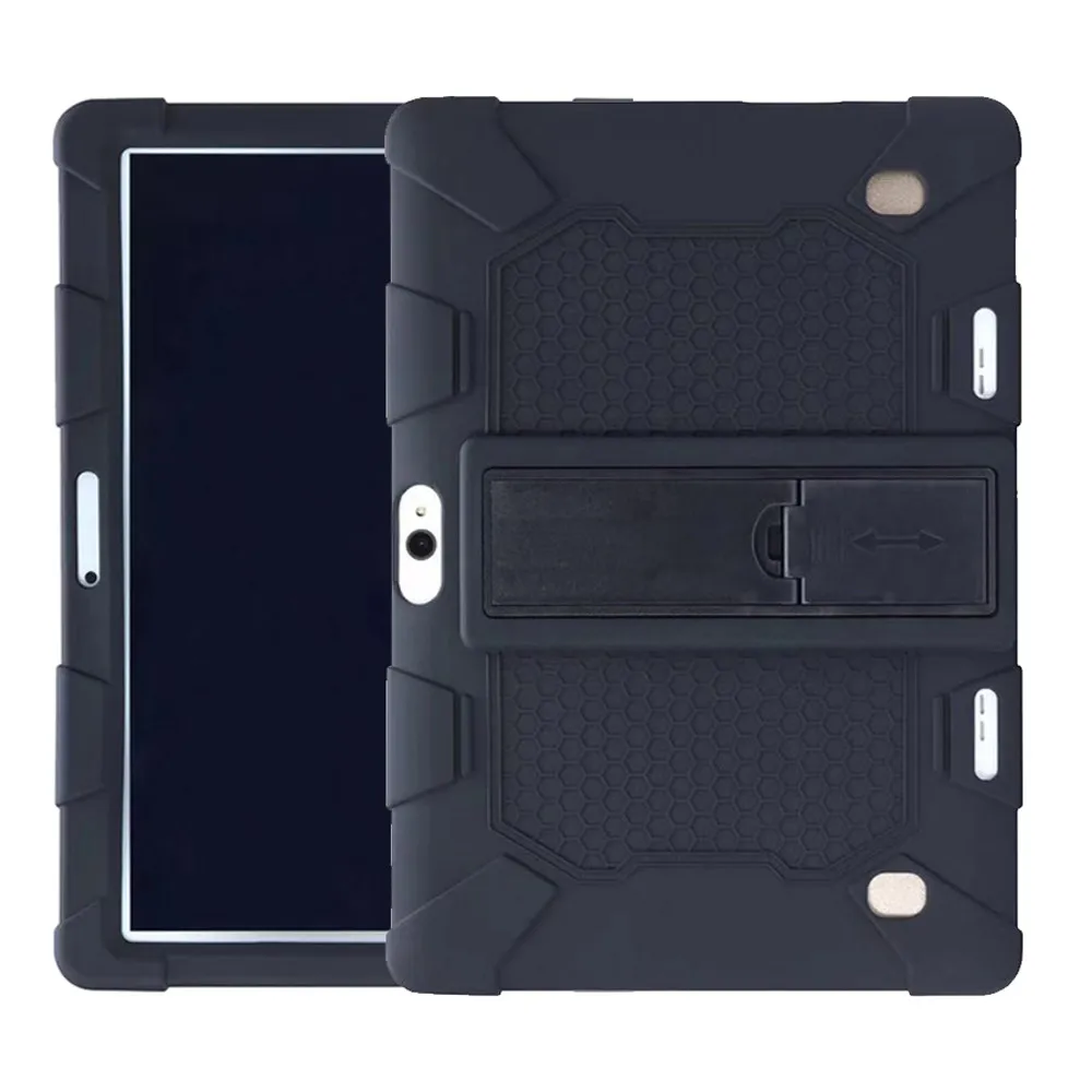 Черный Мягкий силиконовый чехол для универсальных 1" 10,1 дюймов Android Tablet pc tablet PC противоударный задний Чехол защитный чехол+ ручка - Цвет: Черный