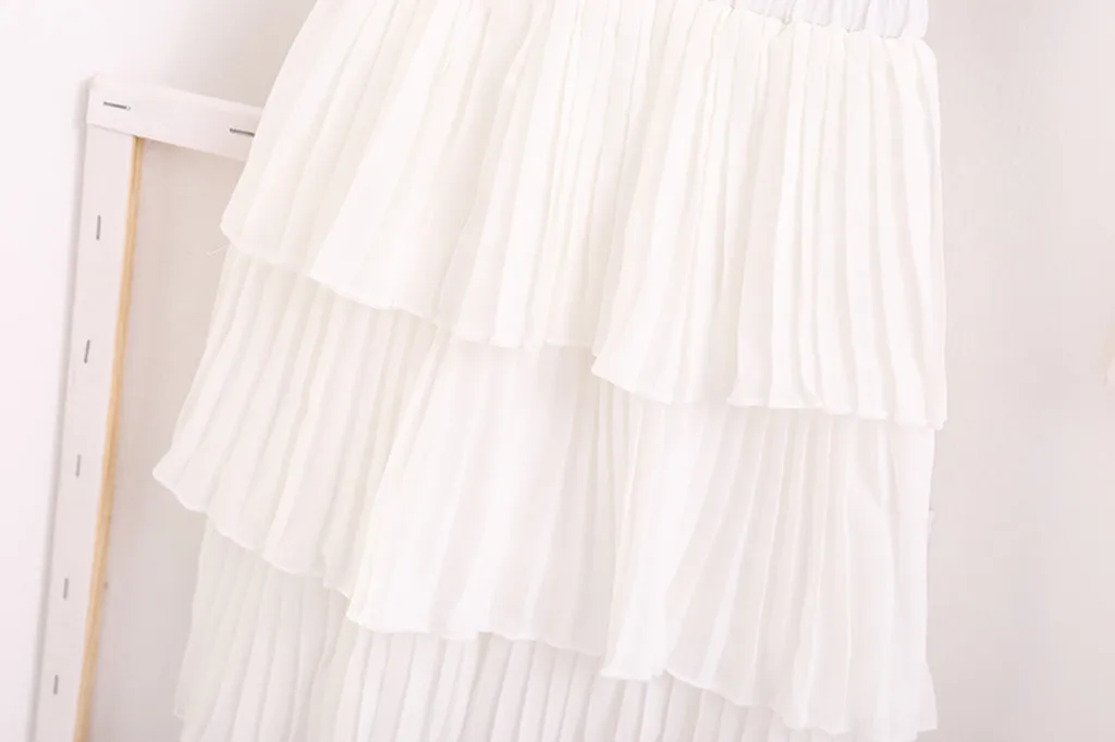 SAGACE детская юбка принцессы для девочек Милая Белая шифоновая с оборками одежда