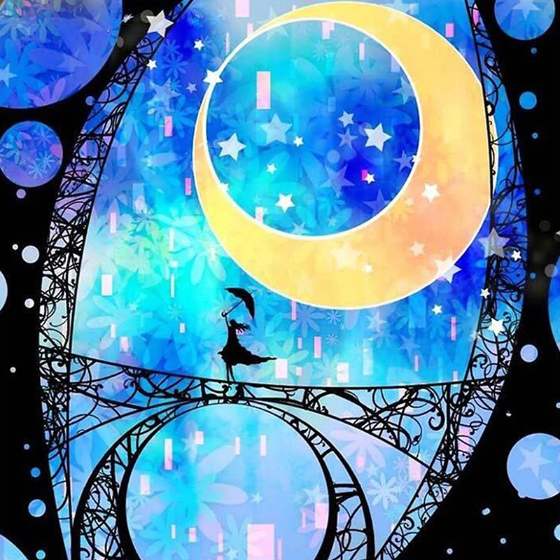 

5D DIY Full Square Resin Diamond Painting Its Crescent Rhinestones Cross Stitch Embroidery Mosaic New Arrival Handmade Gift