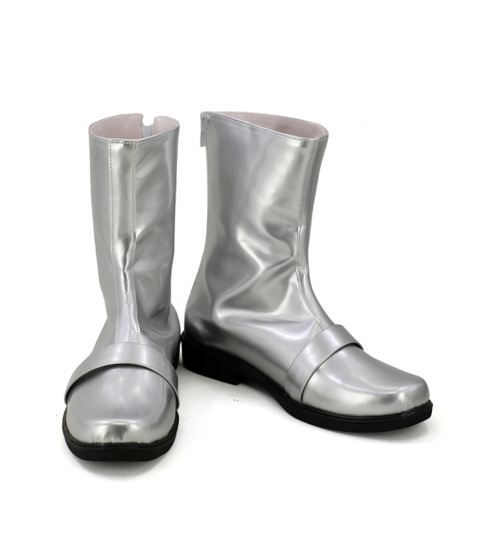Серебристые ботинки для косплея Kamen Rider с двумя масками обувь на заказ |