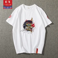 chinese style summer mens embroidered short sleeved t shirt cotton ethnic style half sleeved crew neck t shirt mens fashion