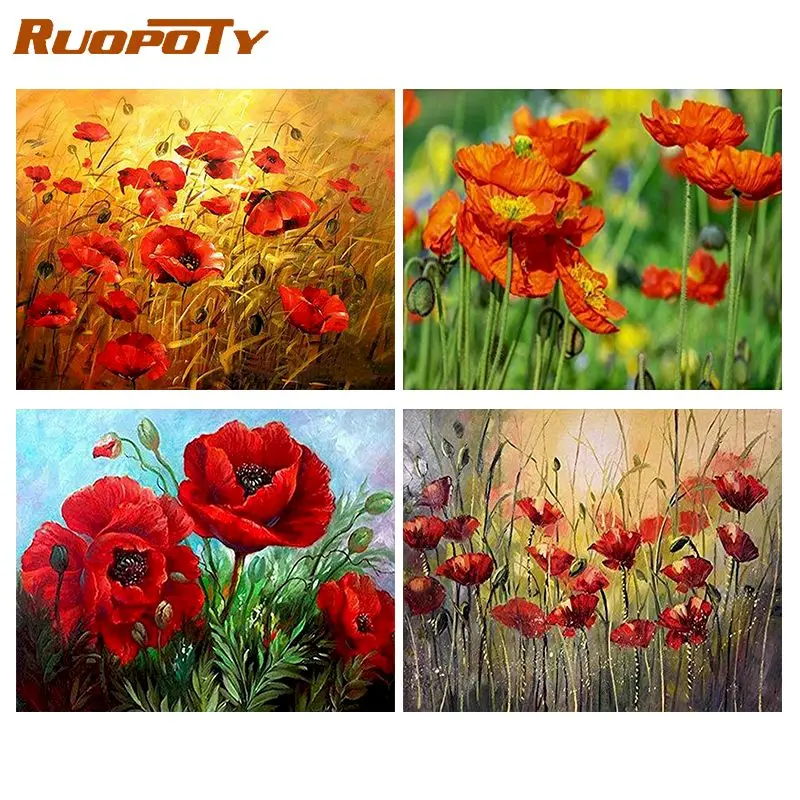 

RUOPOTY DIY Diamond Embroidery Flower Diamond Painting 5D Natural Full square round Cross stitch New Arrival Room Decoration