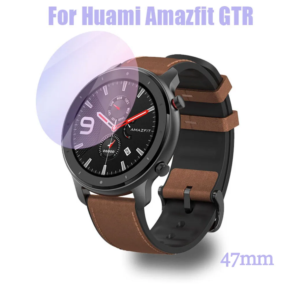 2 шт./лот, защита экрана от царапин для Huami Amazfit GTR 42 мм 47 мм, Защитная пленка для экрана из закаленного стекла - Цвет: 47mm purple tempered