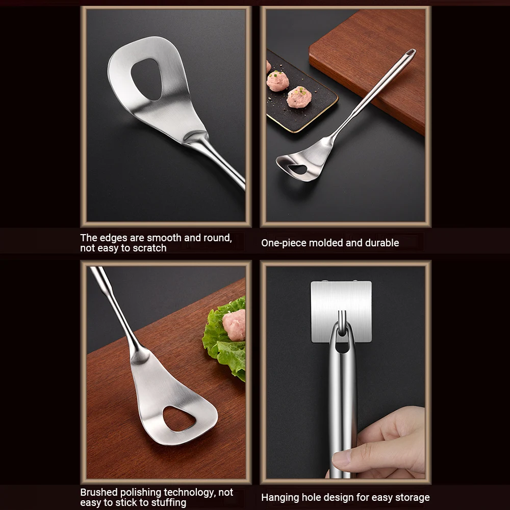 

Meatball Maker Spoon With Elliptical Leakage Hole Meat Ball Mold Kitchen Utensil Gadget Tool Restaurant Accessories