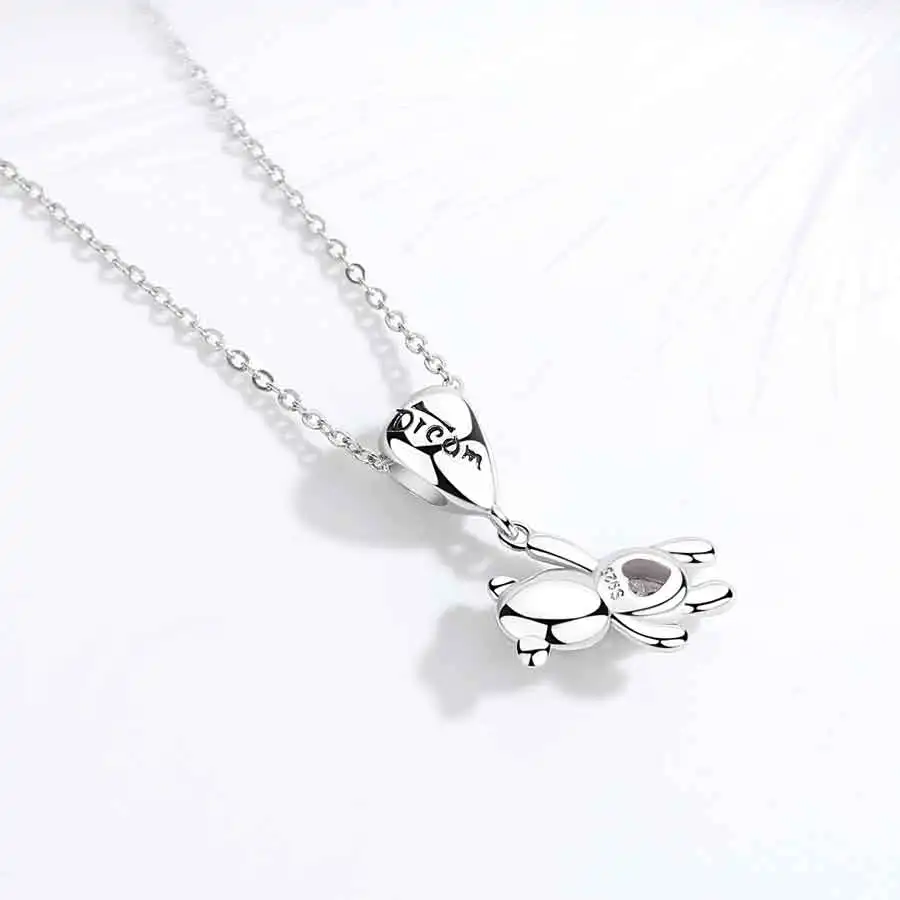 Калетин 925 пробы серебряные шармы милые с надписью мечта медведя эмалированные