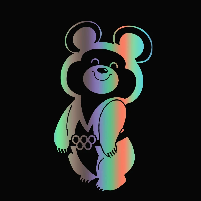 

Olympic Bear 1980 Cool KK Vinyl Car Sticker and Decal for Rear Window/bumper Auto Removable Sunscreen Waterproof 12cm*20cm
