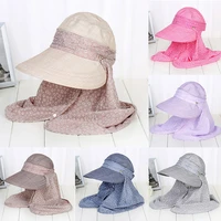 womens anti ultraviolet beach hat sun visor folding curling wide edge flower pattern hat summer womens hat straw hat