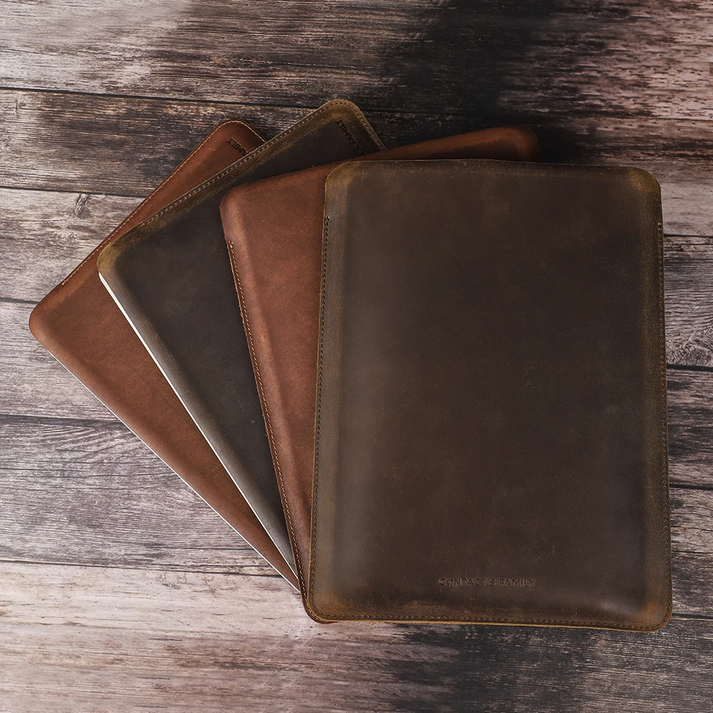 laptop bag for macbook pro air 1315 case genuine leather protective cover retro notebook sleeve mouse pad gaming mat desk free global shipping