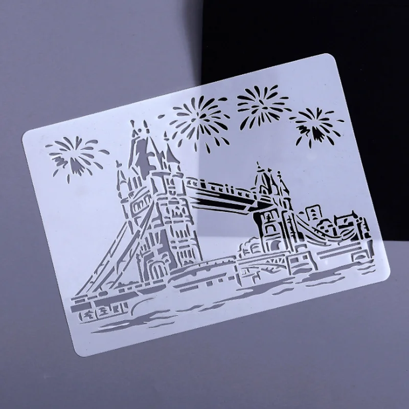 1 шт. Архитектура серии живопись шаблон DIY раскраска трафареты с тиснением темы