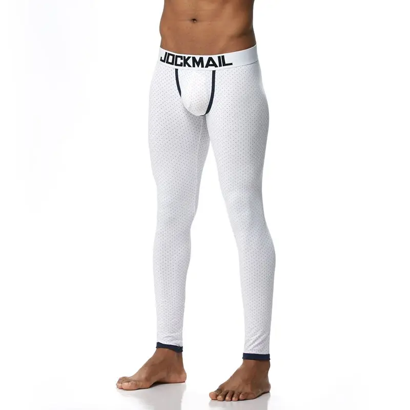 Белый JOCKMAIL, Брендовые мужские кальсоны, хлопковое термобелье, мужские теплые кальсоны, леггинсы, штаны, высокое качество - Цвет: Белый