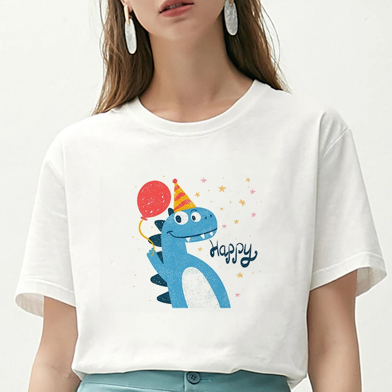 Lus Лос динозавр хлопчатобумажные с мультипликационными персонажами футболка